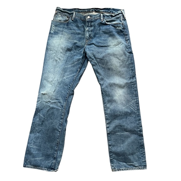 Denim & Supply Ralph Lauren Straight Jeans 38x32 Distressed Whiskered Denim - Picture 2 of 13